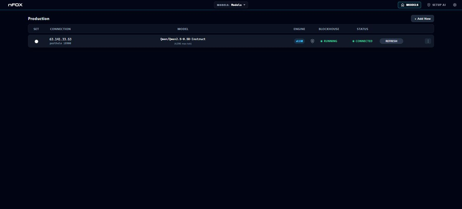 Production table with a connected instance
