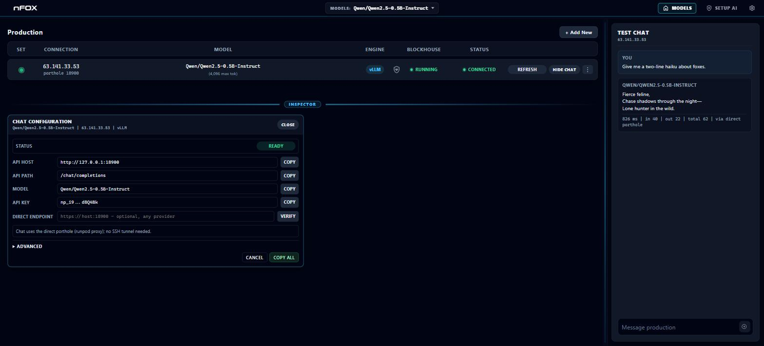 Chat Configuration inspector in the ready state