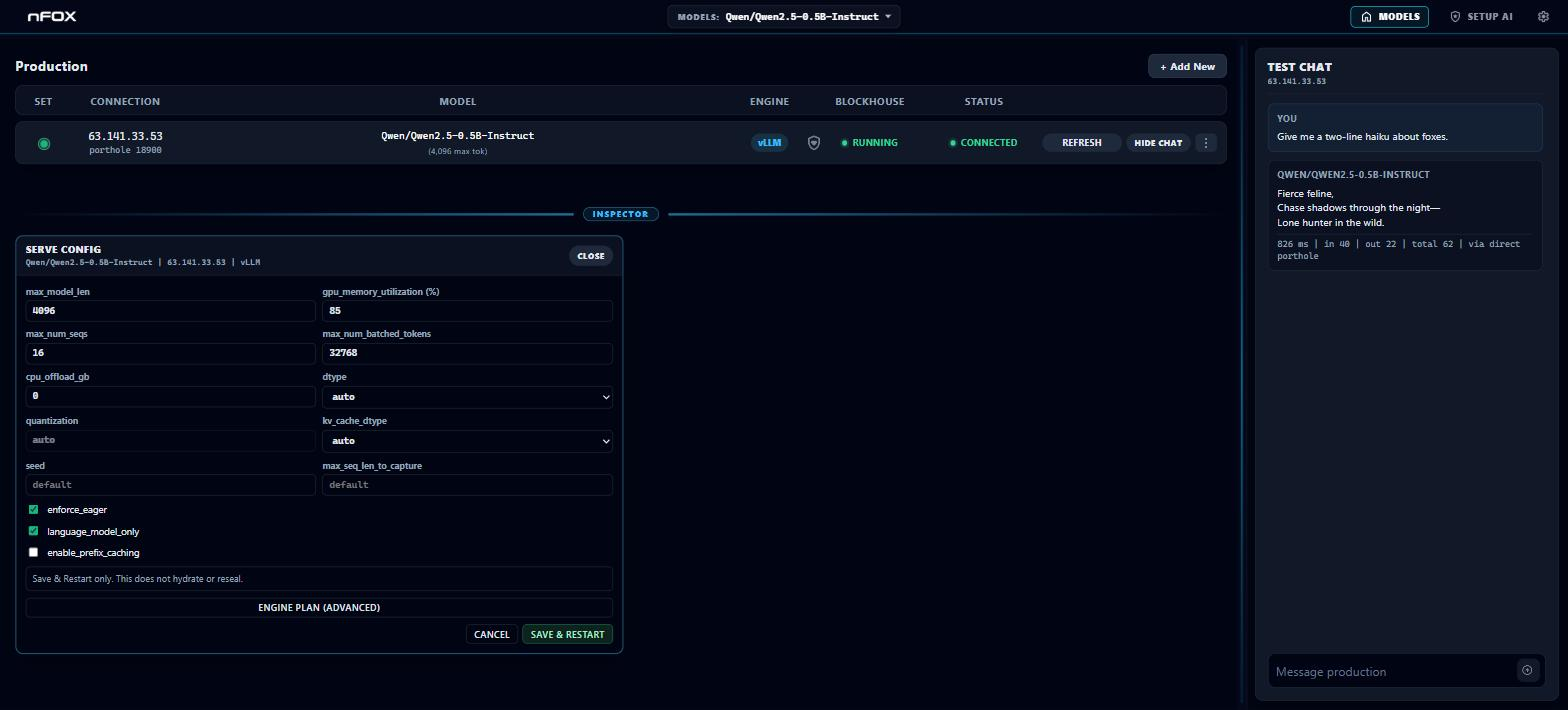 Serve Config inspector for a vLLM instance